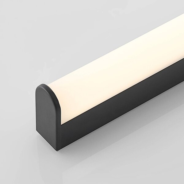 Lindby Ulisan LED fali lámpa fürdőbe, kerek 88,8cm, Fekete, Fürdőszoba, Alumínium, Modern