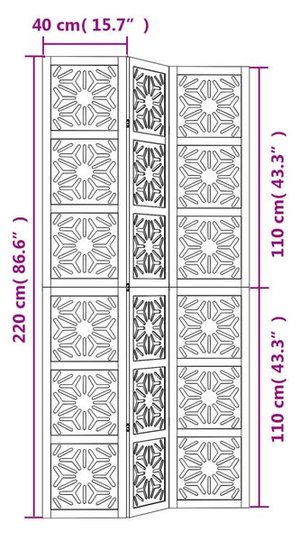 Fa Térelválasztó - 3 Paneles - 105x220 cm