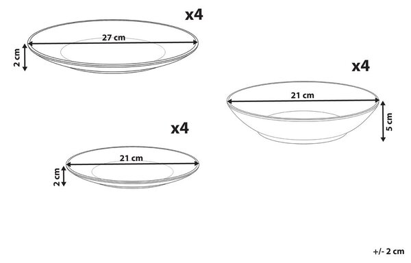 12 darabos étkészlet CHAROLI Porcelán Fehér/arany