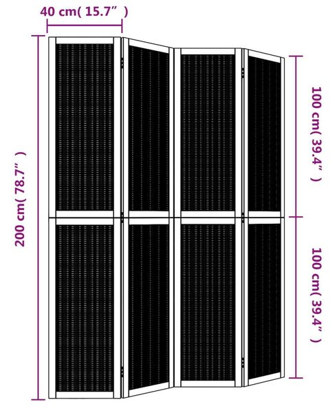 VidaXL Bambusz Térelosztó - 4 Panel - 140x200 cm