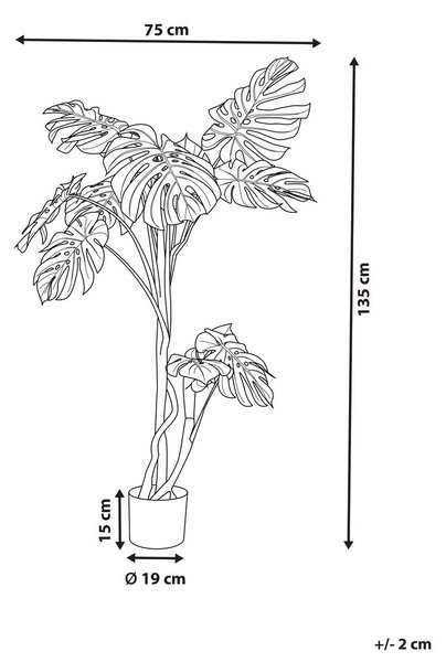 Műnövény MONSTERA PLANT 135 cm Zöld