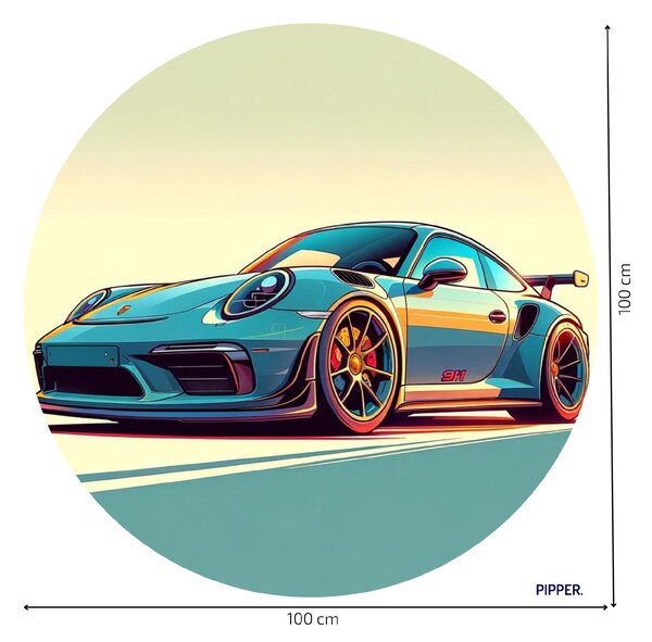 PIPPER. Kör alakú falmatrica "Porsche 911" Méret: 100cm