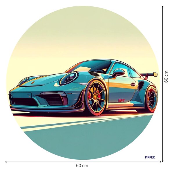 PIPPER. Kör alakú falmatrica "Porsche 911" Méret: 100cm