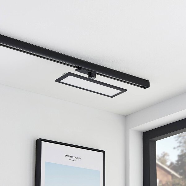 Arcchio Hairis 3-fázisú LED panel, 30 cm, fekete, 4000 K, Fekete, Dolgozószoba / Iroda, Műanyag, Modern