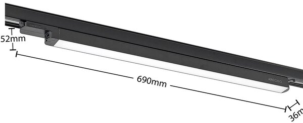 Arcchio Harlow LED sávfény, fekete, 69 cm, 3,000 K, Fekete, Dolgozószoba / Iroda, Alumínium, Modern