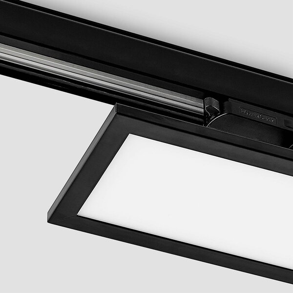 Arcchio Hairis 3-fázisú LED panel, 30 cm, fekete, 4000 K, Fekete, Dolgozószoba / Iroda, Műanyag, Modern