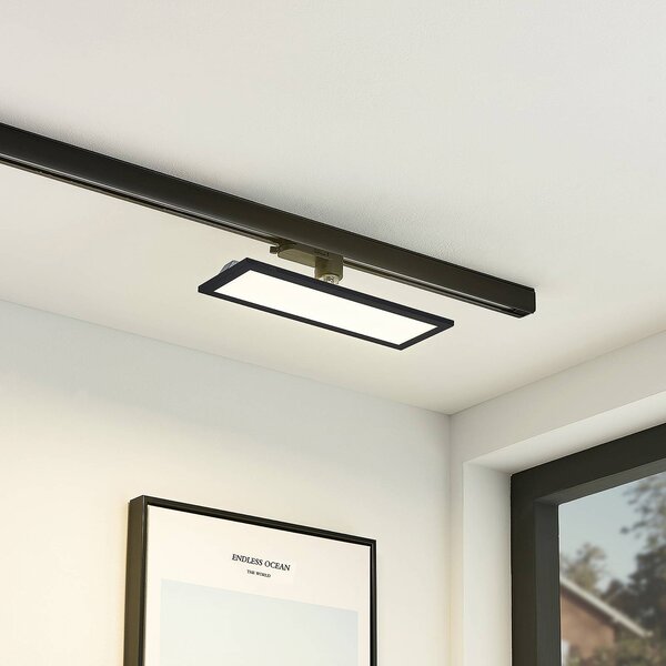 Arcchio Hairis 3-fázisú LED panel, 30 cm, fekete, 4000 K, Fekete, Dolgozószoba / Iroda, Műanyag, Modern