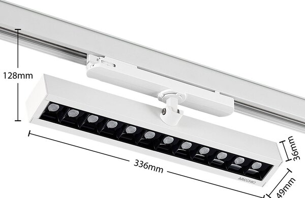 Arcchio Millay LED sávos reflektor fehér 3000K, Fehér / opál, Dolgozószoba / Iroda, Alumínium, Modern
