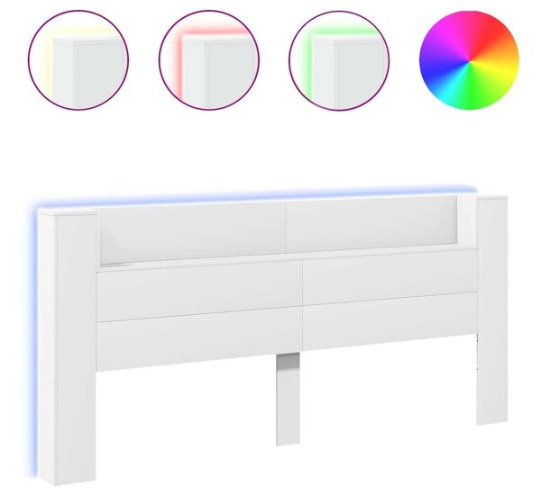VidaXL fehér áthidalószekrény LED-világítással 220 x 16,5 x 103,5 cm