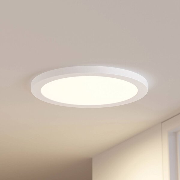 PRIOS Prios LED mennyezeti lámpa Aureka, mozgásérzékelő, Ø 33 cm, fehér, Fehér / opál, Nappali / Étkező, Alumínium, Modern