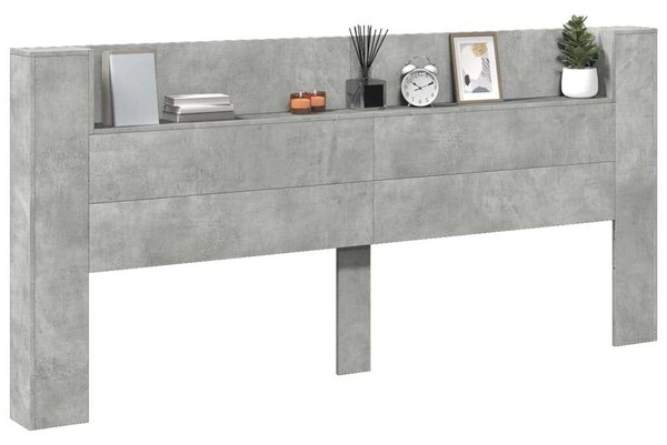 VidaXL Áthidalószekrény - LED Világítás - Betonszürke - 220cm
