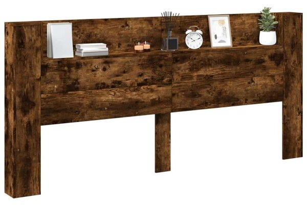 VidaXL Áthidalószekrény - LED-es - Füstös Tölgy - 220cm