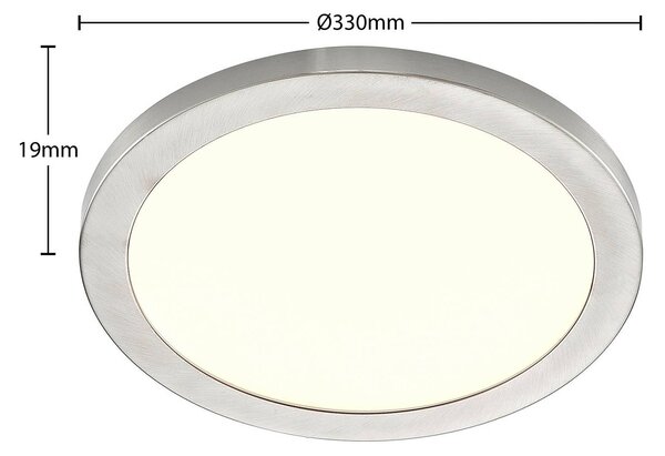 PRIOS Prios LED mennyezeti lámpa Aureka, Ø 33 cm, ezüst, fém, Alu / szürke / cink, Nappali / Étkező, Alumínium, Modern