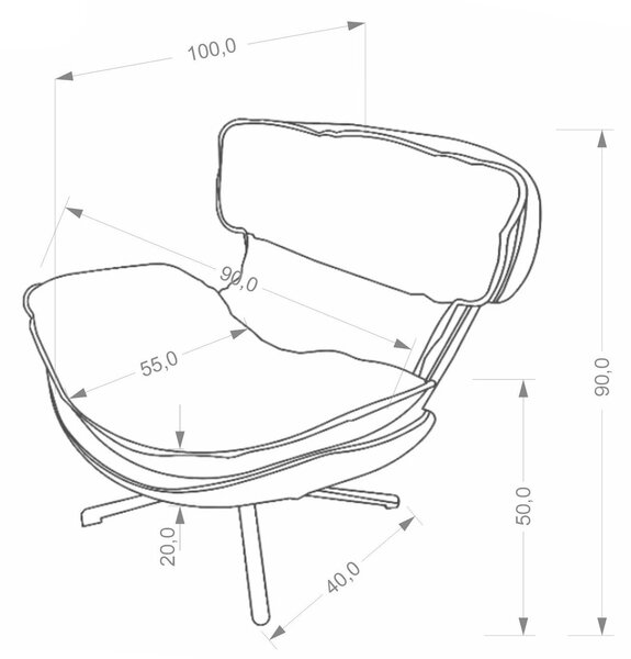 Fotel Houston 2107, Kárpit, 90x90x100cm, Barna, Fekete