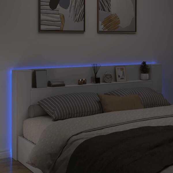 VidaXL fehér áthidalószekrény LED-világítással 220 x 16,5 x 103,5 cm