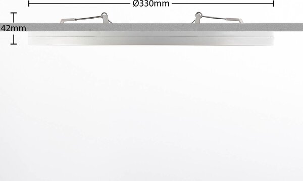 PRIOS Prios LED mennyezeti lámpa Aureka, mozgásérzékelő, Ø 33 cm, fehér, Fehér / opál, Nappali / Étkező, Alumínium, Modern