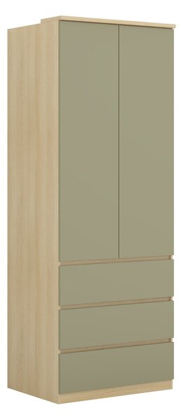 Gardróbszekrény Nolcala 110, Laminált forgácslap, 215x80x60cm, Tölgy, Eukaliptusz