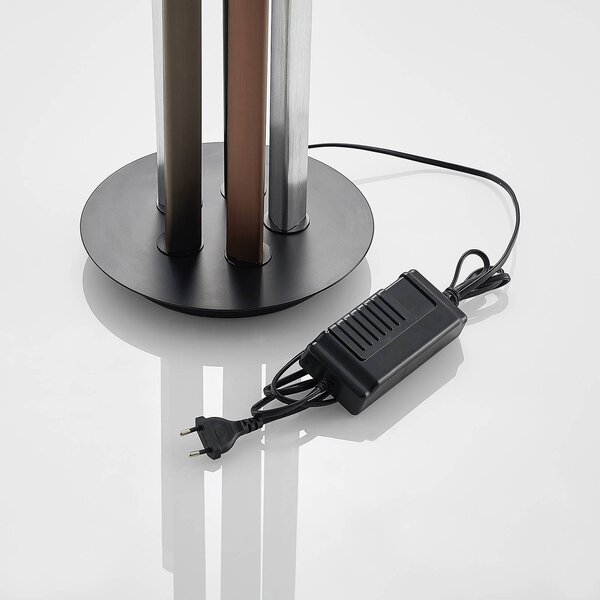 Lucande LED álló világítás Stoika, 150 cm, 5 izzós, fém, dimmelhető, Fekete, Nappali / Étkező, fém, Modern