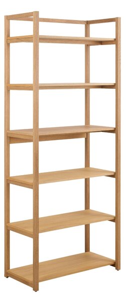 Könyvespolc Norsica 920, Nyitott, Természetes fa furnér, Fa, 199x80x40cm, Tölgy