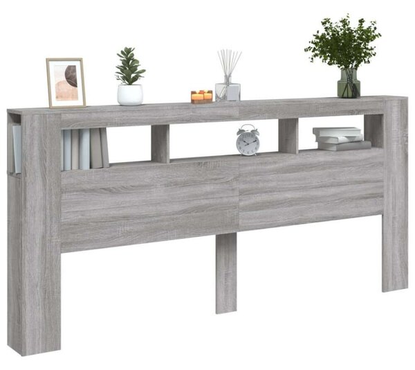 VIDAXL LED Fejtámla - Sonoma Szürke - 220cm