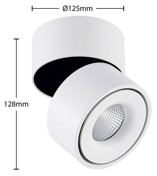 Arcchio LED mennyezeti spotlámpa Rotari, fehér, 1 izzó, 1987 lm, dimmelhető, Fehér / opál, Folyosó, Alumínium, Modern