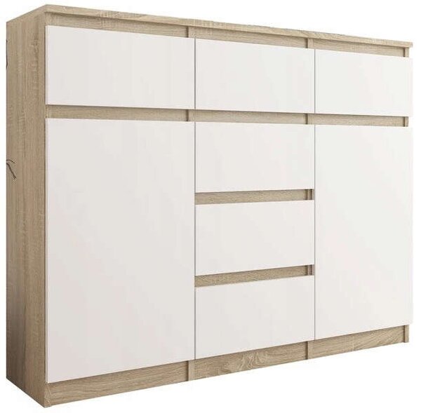 Modern Komód 6 Fiókkal és 2 Ajtóval S62-D sonoma-mix