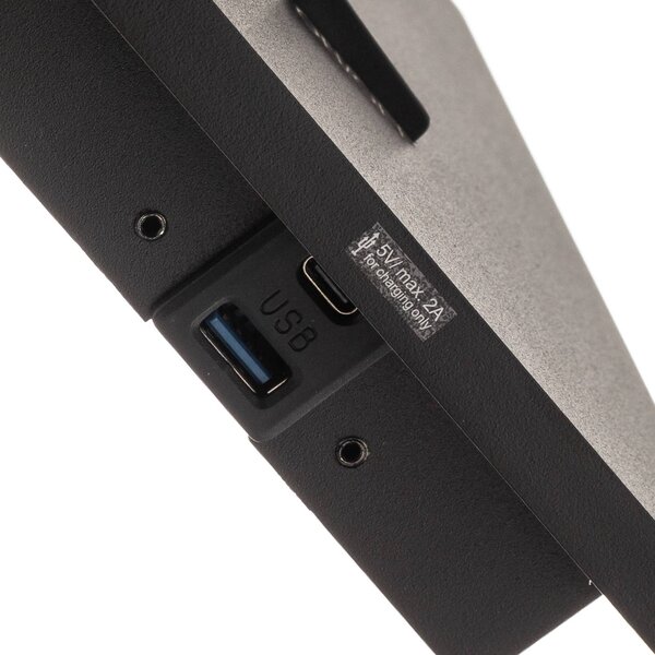 Arcchio Brinja spotlámpa, fekete, fém, USB-C, kapcsoló, dimmelhető, Fekete, Folyosó, Alumínium, Modern