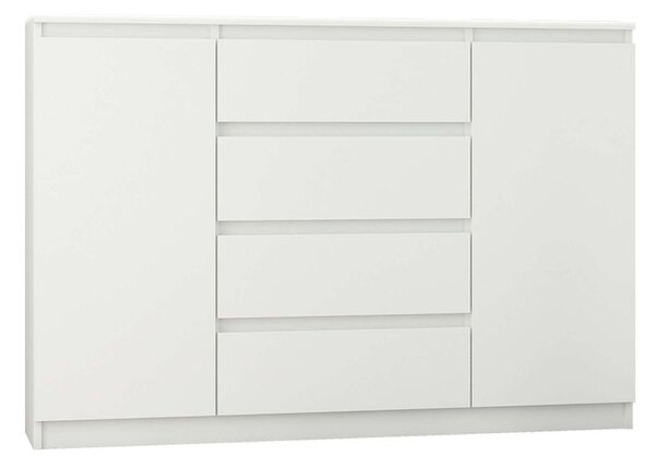 Komód 4 fiók 2 ajtó R140-S4 modern, fehér