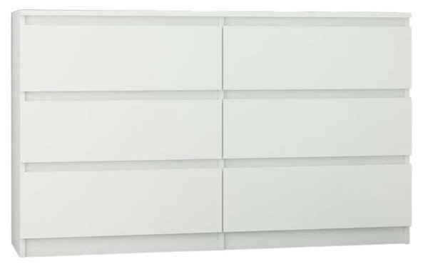 Komód 6 fiókos 140 cm- R140 fehér