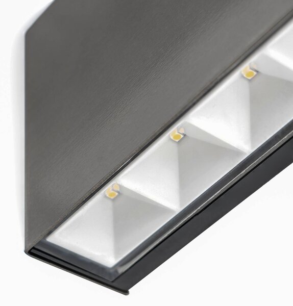 Arcchio Karline LED kültéri falilámpa, 530 lm, rozsdamentes acél, IP65, Alu / szürke / cink, Rozsdamentes acél, Modern
