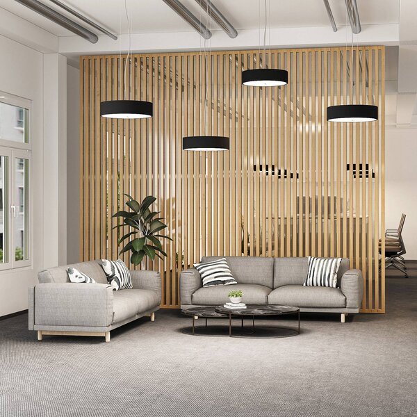 Arcchio LED függőlámpa Noabelle, fekete, 40 cm, fém, dimmelhető, Fekete, Konyha, fém, Modern