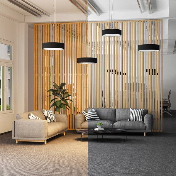 Arcchio LED függőlámpa Noabelle, fekete, 40 cm, fém, dimmelhető, Fekete, Konyha, fém, Modern