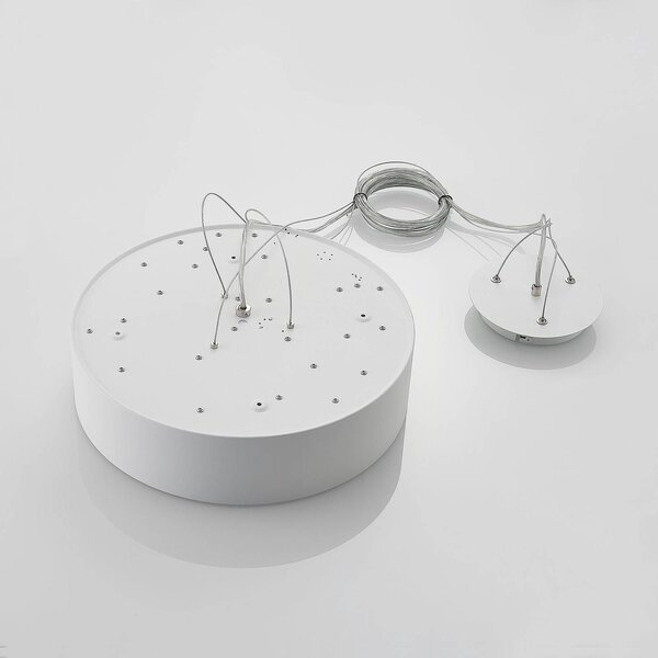 Arcchio LED-es függőlámpa Noabelle, Ø 40 cm, fehér, fém, dimmelhető, Fehér / opál, Konyha, fém, Modern