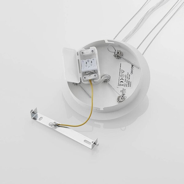 Arcchio LED-es függőlámpa Noabelle, Ø 40 cm, fehér, fém, dimmelhető, Fehér / opál, Konyha, fém, Modern
