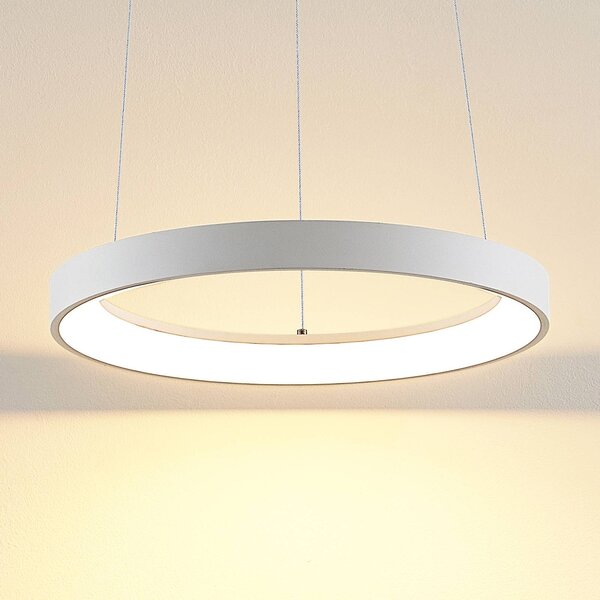 Arcchio LED lógó világítás Vivy, Ø 38 cm, fehér, fém, dimmelhető, Fehér / opál, Konyha, fém, Modern