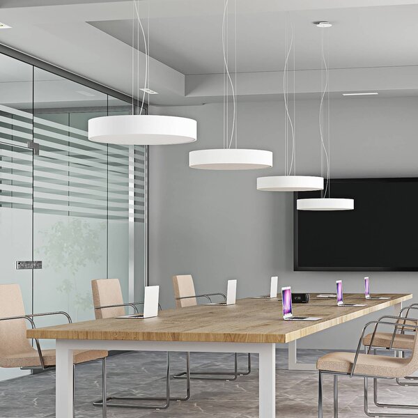 Arcchio LED lógó lámpa Noabelle, Ø 60 cm, fehér, fém, dimmelhető, Fehér / opál, Konyha, fém, Modern