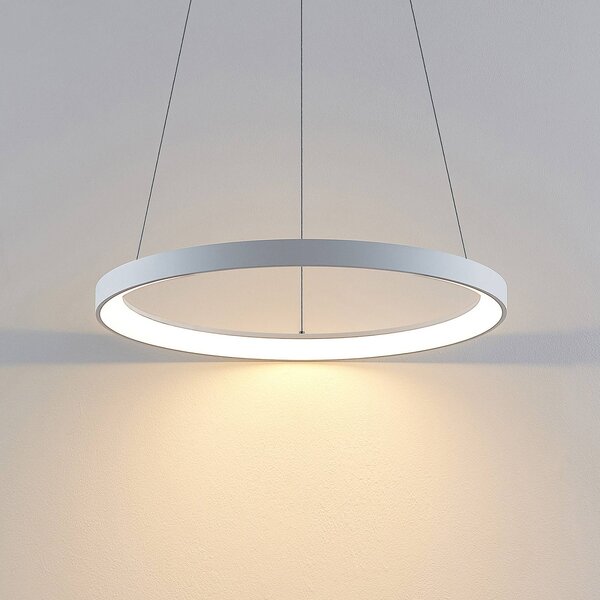 Arcchio LED lógó világítás Vivy, Ø 58 cm, fehér, fém, dimmelhető, Fehér / opál, Konyha, fém, Modern