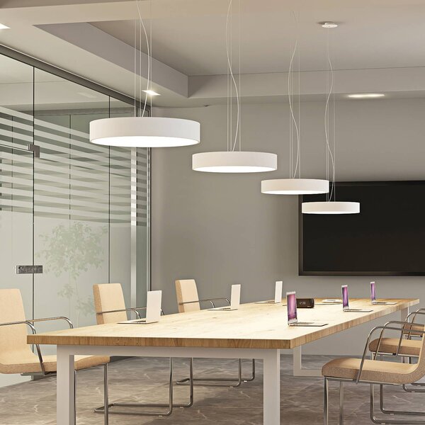 Arcchio LED lógó lámpa Noabelle, Ø 60 cm, fehér, fém, dimmelhető, Fehér / opál, Konyha, fém, Modern