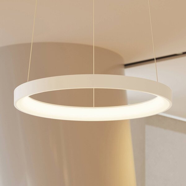 Arcchio LED lógó világítás Vivy, Ø 58 cm, fehér, fém, dimmelhető, Fehér / opál, Konyha, fém, Modern