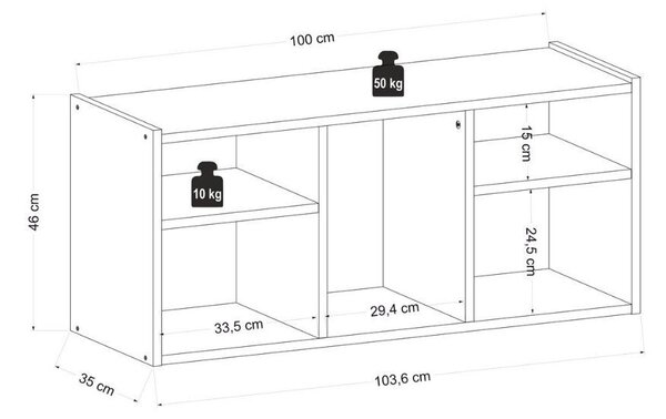 Quasar & Co.® TV Szekrény Gyerekszoba - 103,6x35x46 cm