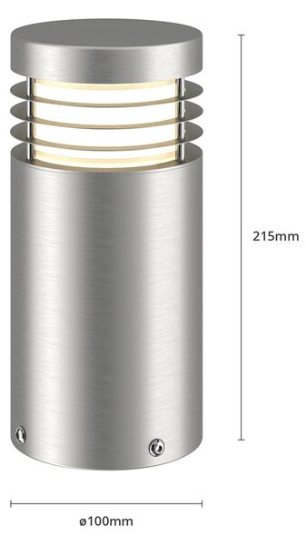 Arcchio talapzati lámpa Caramia, 23 cm, rozsdamentes acél, tengervízálló, dimmelhető, Alu / szürke / cink, Modern