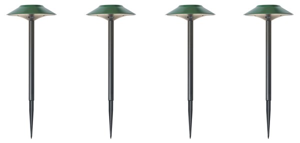 4 darabos zöld leszúrható spotlámpa készlet LED-del IP44 Solar - Mushroom
