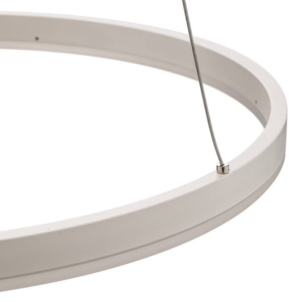 Arcchio Albiona LED lógó világítás, fehér, 1 gyűrű, Ø 60 cm, dimmelhető, Fehér / opál, Konyha, fém, Modern