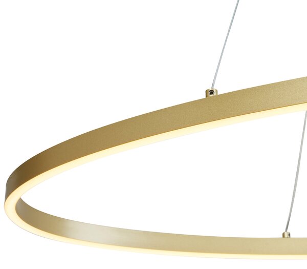 Design függőlámpa sárgaréz 120cm LED-del, 3 lépésben dimmelhető - Ovallo
