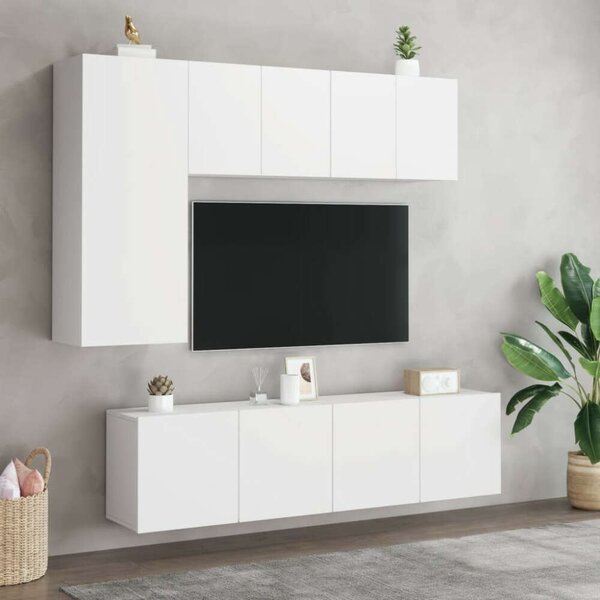 Modern Falra Szerelhető TV Szekrény - Fehér - 60x30x41 cm
