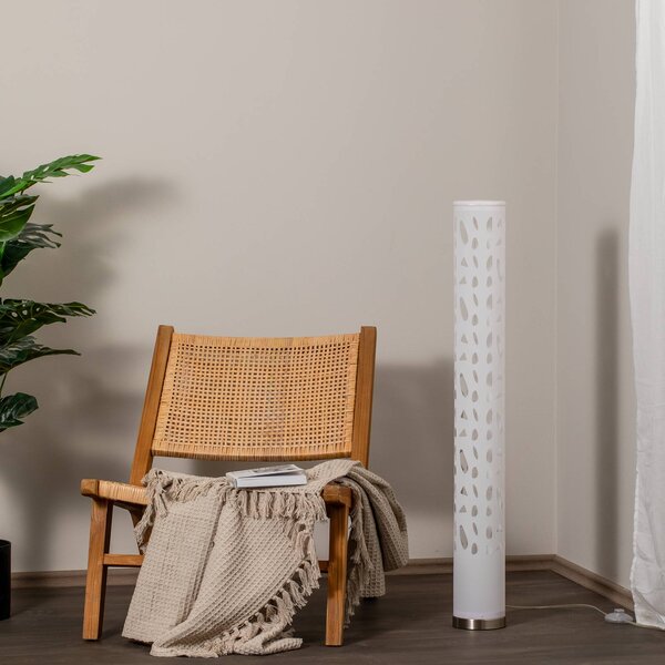 Lindby Alisea álló lámpa, 104 cm, fehér, GU10, Fehér / opál, Nappali / Étkező, Műanyag, Modern