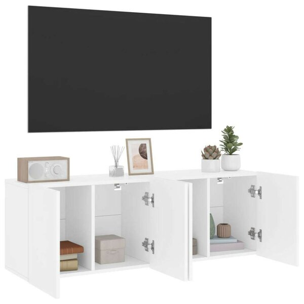 Modern Falra Szerelhető TV Szekrény - Fehér - 60x30x41 cm