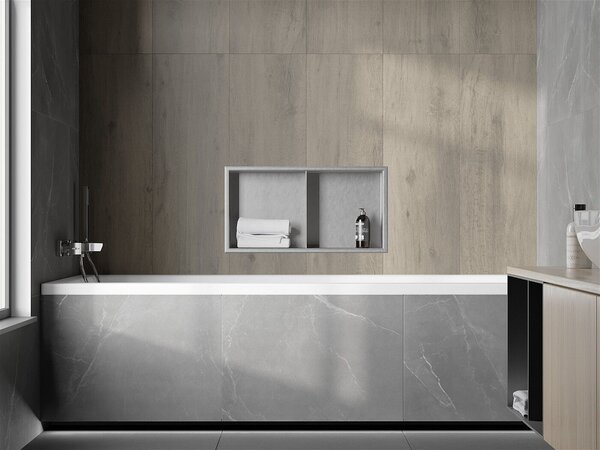 Mexen X-Wall-R falba építhetö polc falfülke polcal 60 x 30 cm, inox - 1910603010S Falfülke