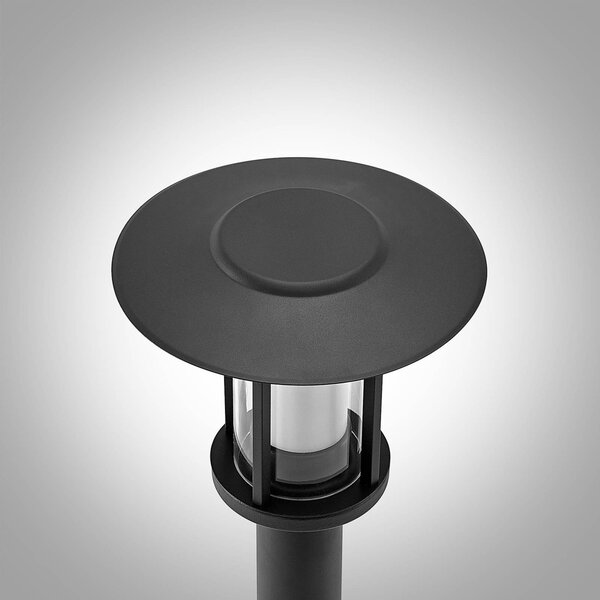 Lindby Gregory LED fali lámpa, 76cm, érzékelő, sötétszürke, IP44, Fekete, Rozsdamentes acél, Modern