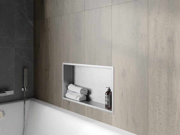 Mexen X-Wall-R falba építhetö polc falfülke 60 x 30 cm, inox - 1910603010 Falfülke